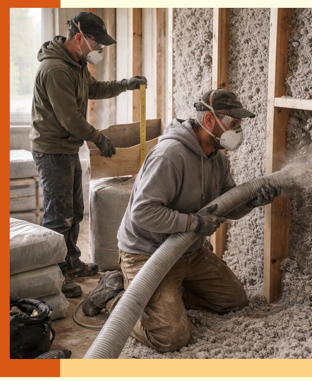 Утепление таунхауса эковатой в Зеленодольске для максимально теплых стен