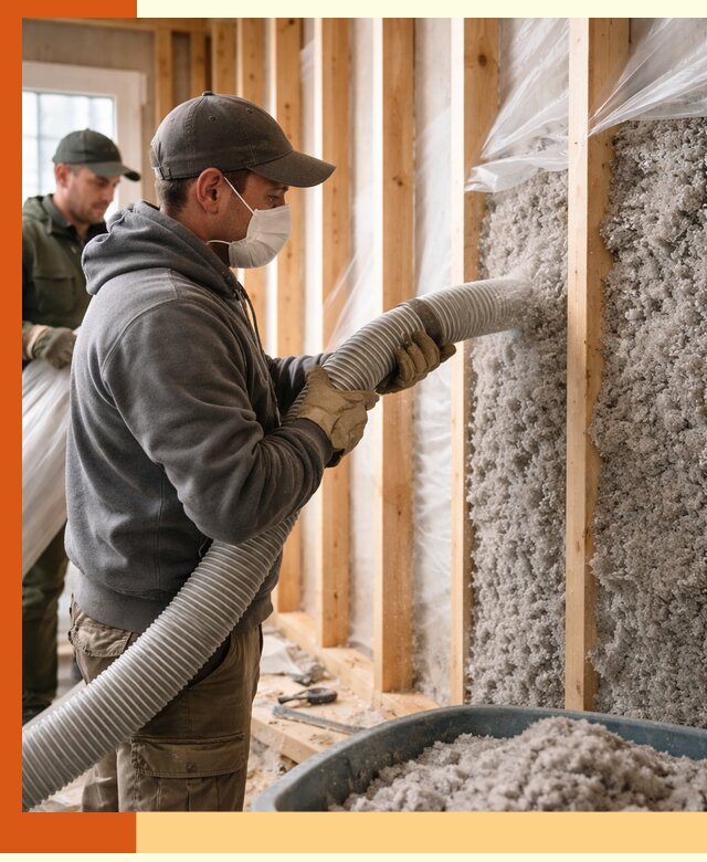 Утепление каркасного дома эковатой в Зеленодольске — качественно и надолго