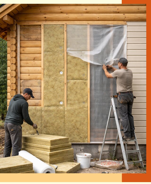 Утепление дома из бруса в Зеленодольске от 3881 руб./м2 — работы под ключ | ТепломастерЗлн