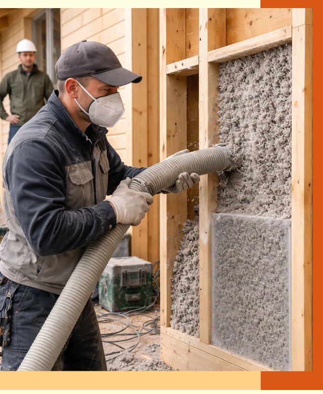 Утепление дома из бруса эковатой в Зеленодольске от 1915 руб/м2 | ТепломастерЗлн
