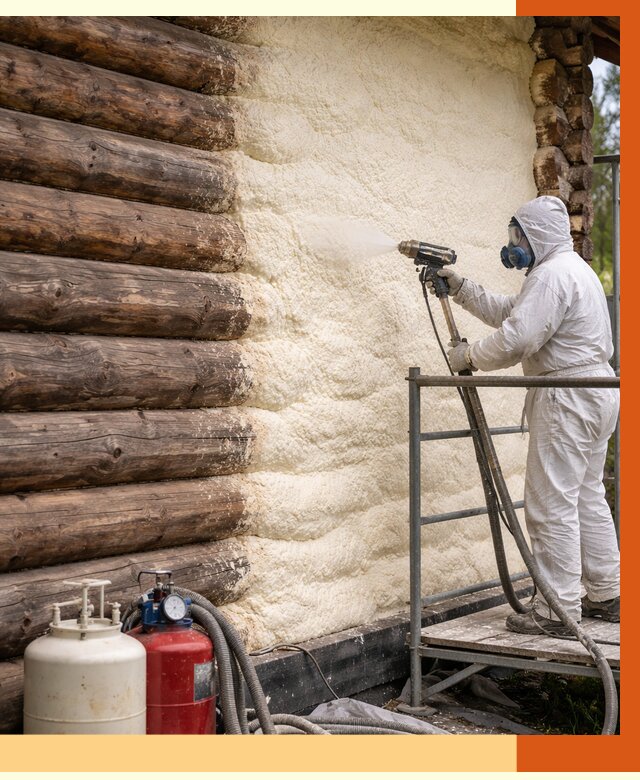 Утепление бревенчатого дома ППУ в Зеленодольске под ключ от 6469 руб. | ТепломастерЗлн