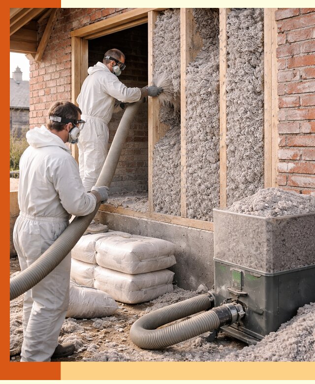 Утепление кирпичного дома эковатой в Зеленодольске