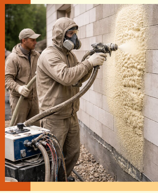 Утепление дома из газобетона ППУ в Зеленодольске — надежная теплоизоляция