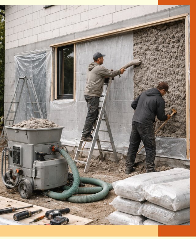 Утепление дома из газобетона эковатой в Зеленодольске от 4658 руб./м2 | ТепломастерЗлн