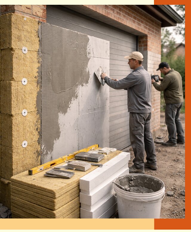 Утепление гаража снаружи в Зеленодольске от 4347 руб. за м2 — наружное утепление под ключ | ТепломастерЗлн