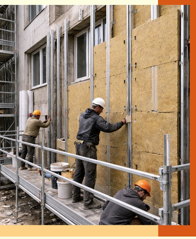 Утепление вентилируемого фасада в Зеленодольске от 5796 руб/м2 — монтаж и утепление вентфасад | ТепломастерЗлн