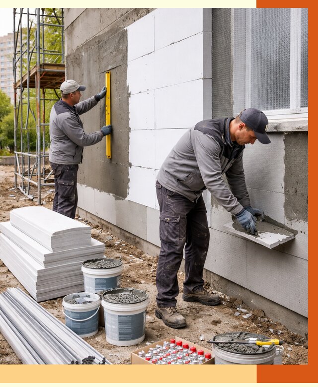 Утепление фасада и стен снаружи в Зеленодольске от 4347 руб. | ТепломастерЗлн