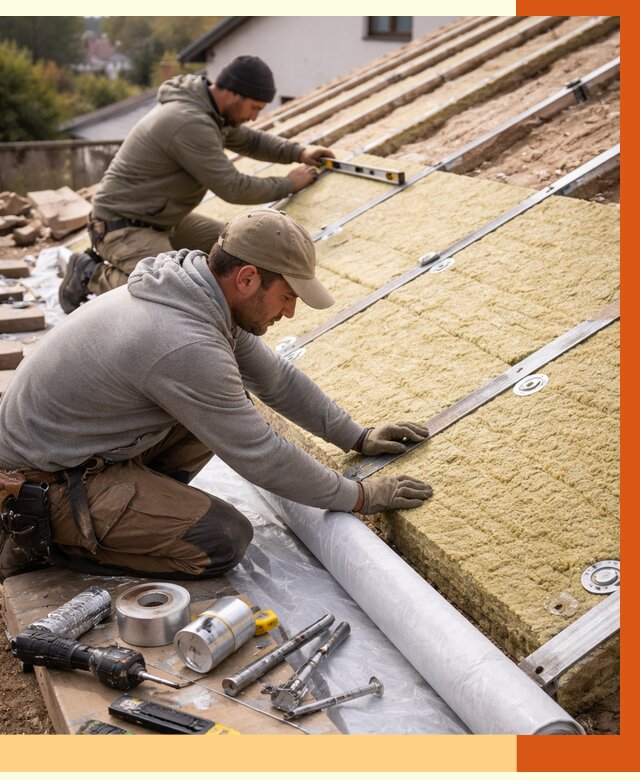 Утепление крыши снаружи в Зеленодольске под ключ от 1242 руб./м2 | ТепломастерЗлн