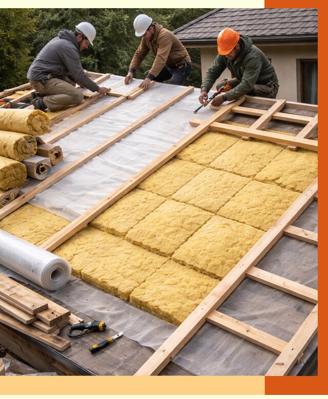 Утепление скатной крыши в Зеленодольске от 1294 руб./м2 под ключ | ТепломастерЗлн