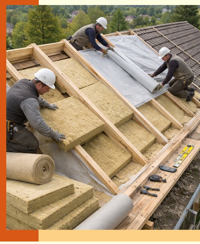 Утепление скатной крыши в Зеленодольске качественно и надёжно