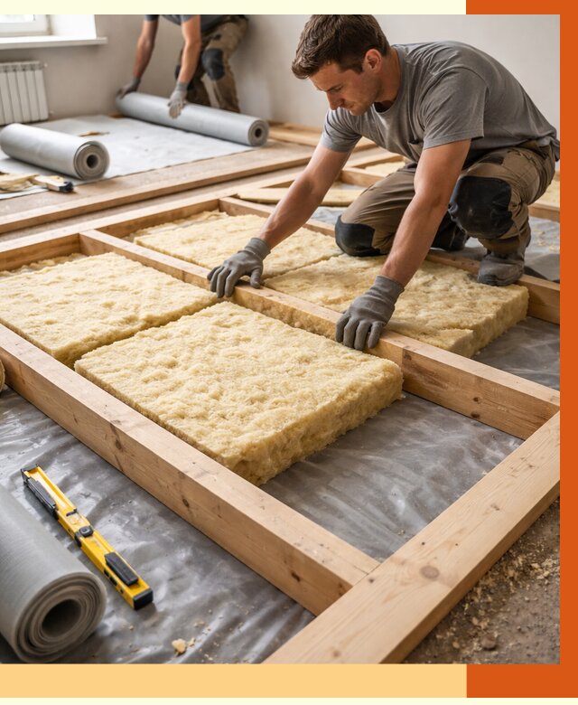 Утепление деревянного пола в Зеленодольске от 1553 руб./м2 под ключ | ТепломастерЗлн