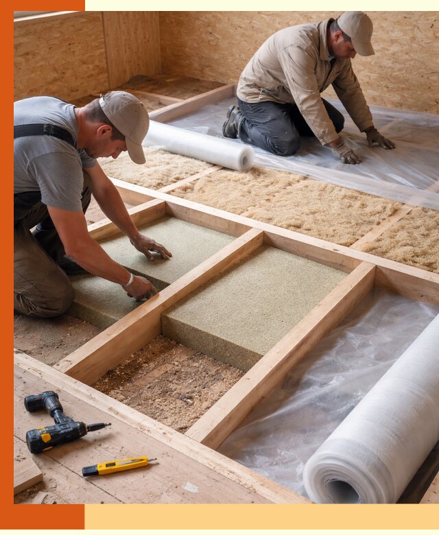 Профессиональное утепление деревянного пола в Зеленодольске