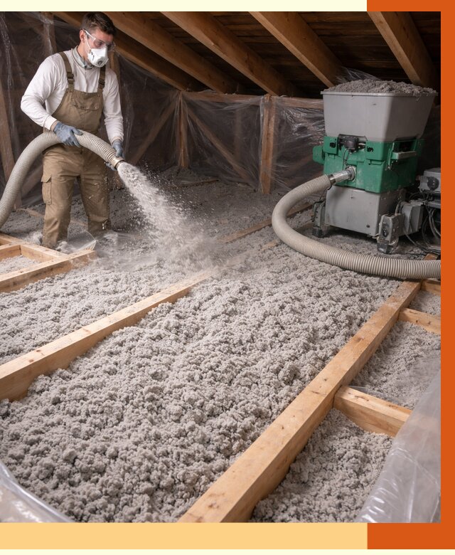 Утепление чердака эковатой в Зеленодольске от 1501 руб/м2 — заказать у ТепломастерЗлн