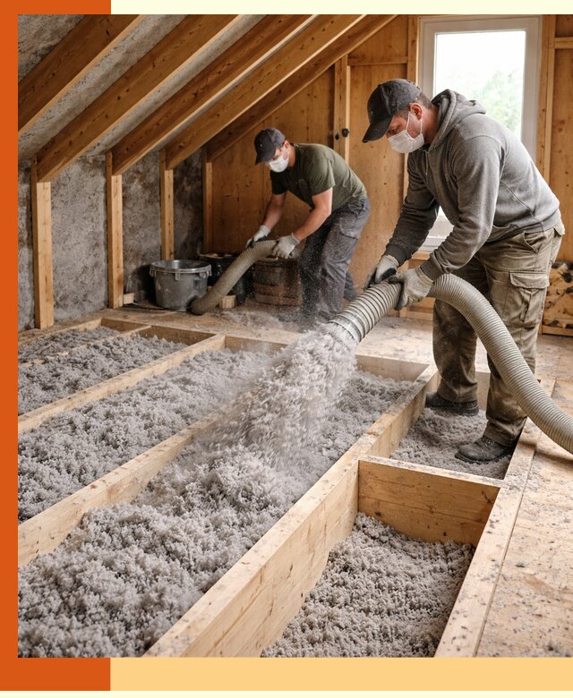 Утепление мансарды эковатой в Зеленодольске с гарантией качества