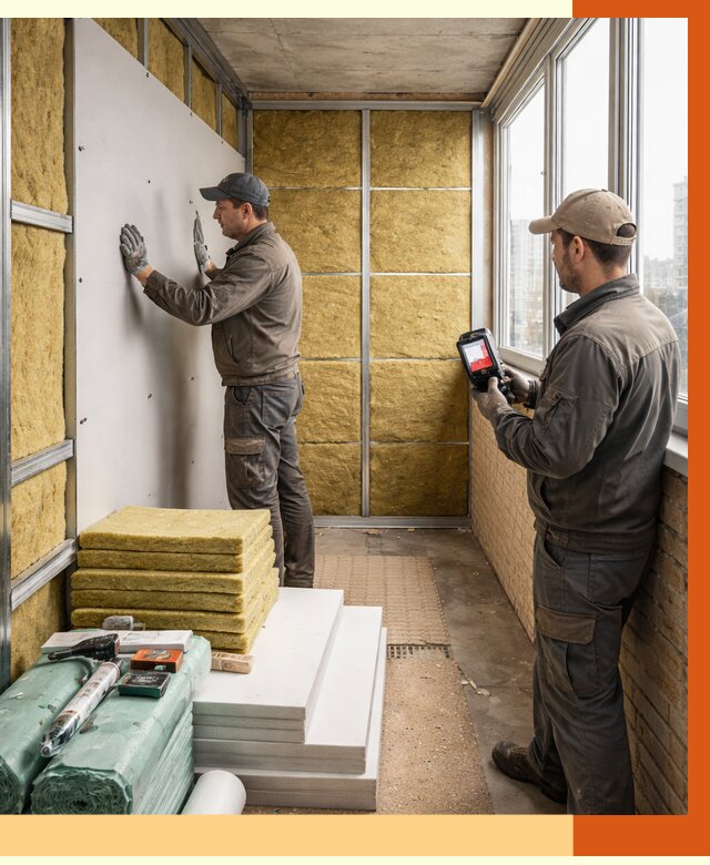 Утепление балкона в Зеленодольске от 4658 руб. под ключ | ТепломастерЗлн