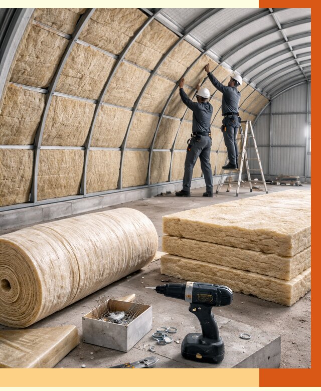 Утепление арочного ангара в Зеленодольске от 3312 руб./м2 под ключ | ТепломастерЗлн