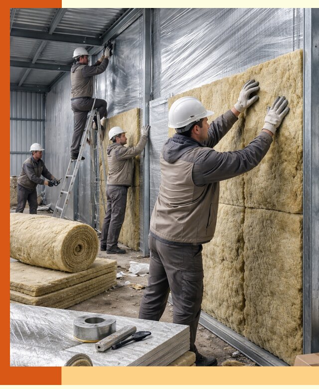 Утепление металлического склада в Зеленодольске: теплоизоляция и герметизация