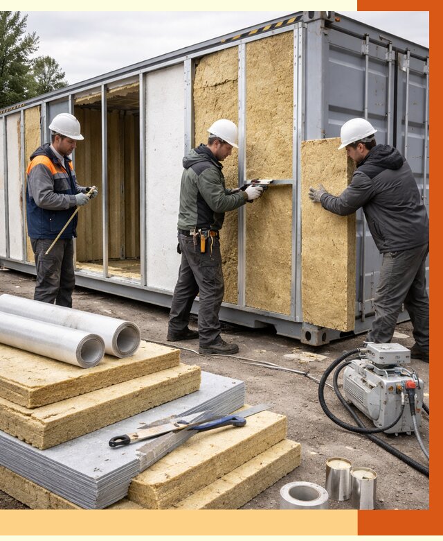 Утепление морского контейнера в Зеленодольске от 3881 руб. под ключ | ТепломастерЗлн