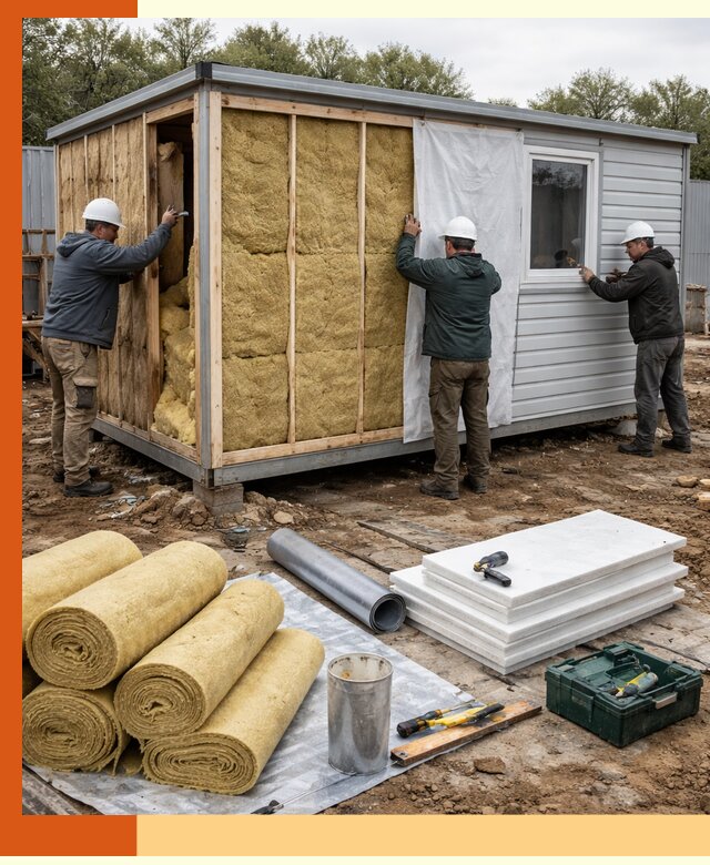 Утепление строительной бытовки под ключ в Зеленодольске для любых условий