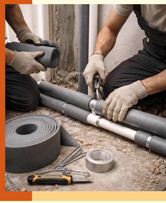 Утепление труб водоснабжения в Зеленодольске — монтаж и защита сети