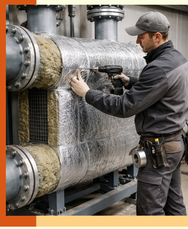 Утепление теплообменника в Зеленодольске — профессиональная теплоизоляция оборудования