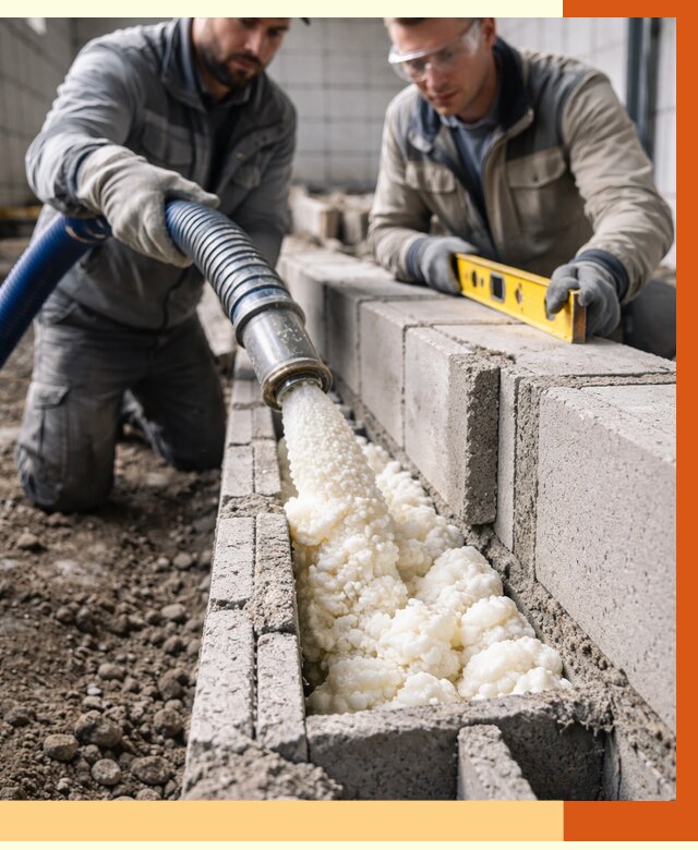 Заполнение колодцевой кладки ППУ в Зеленодольске от 4347 руб. за м2 | ТепломастерЗлн