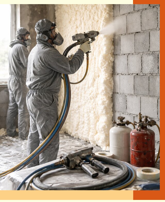 Утепление блочной стены ППУ в Зеленодольске от 4399 руб./м² — ТепломастерЗлн