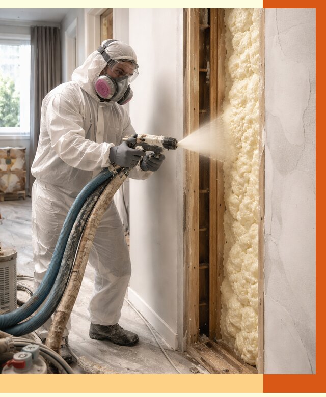 Межстеновое утепление ППУ в Зеленодольске от 2846 руб/м2 — межстенное утепление под ключ | ТепломастерЗлн