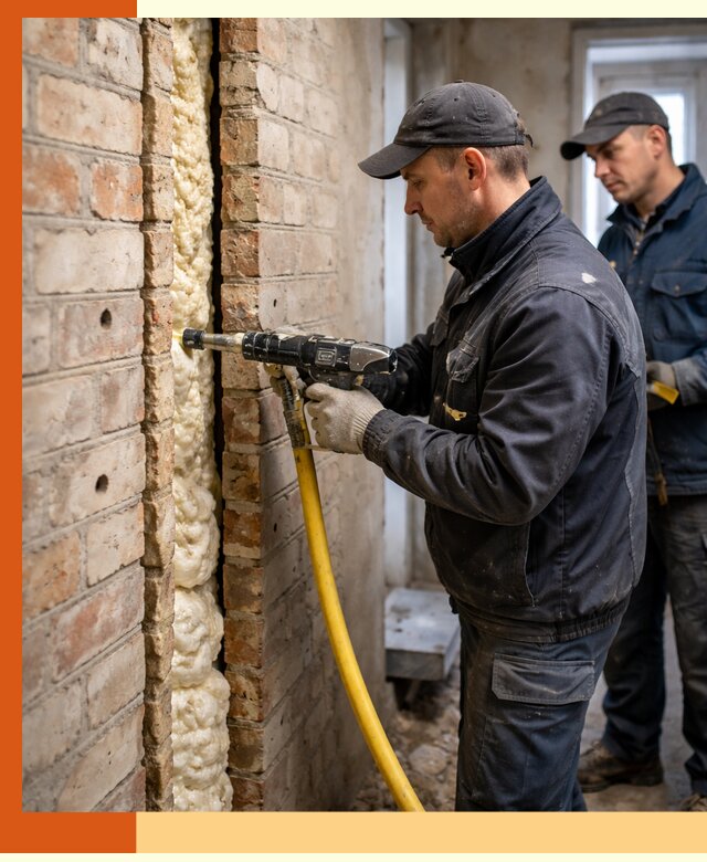 Межстеновое утепление пенополиуретаном в Зеленодольске