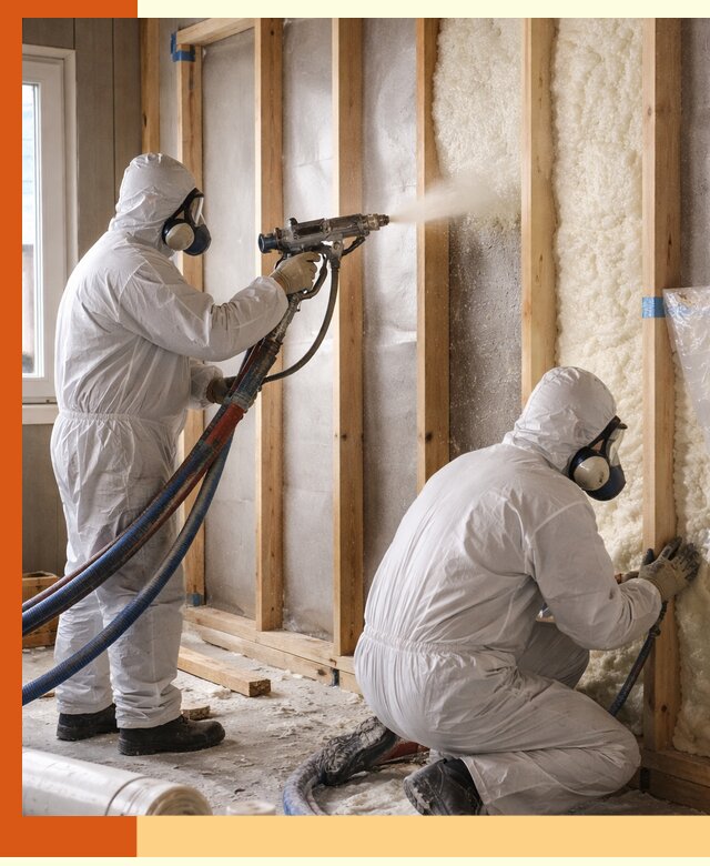 Утепление каркасной стены ППУ в Зеленодольске для домов и коттеджей