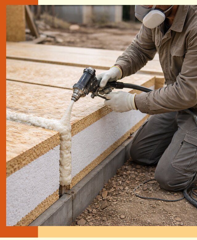 Утепление СИП-панелей пенополиуретаном (ППУ) в Зеленодольске