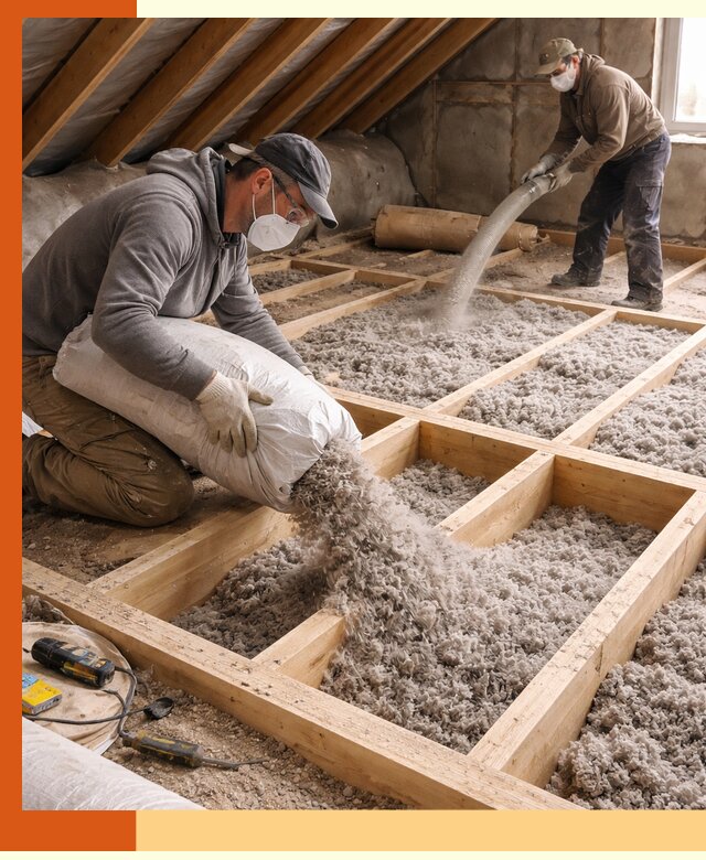 Заполнение полостей чердачного перекрытия в Зеленодольске качественно и надёжно