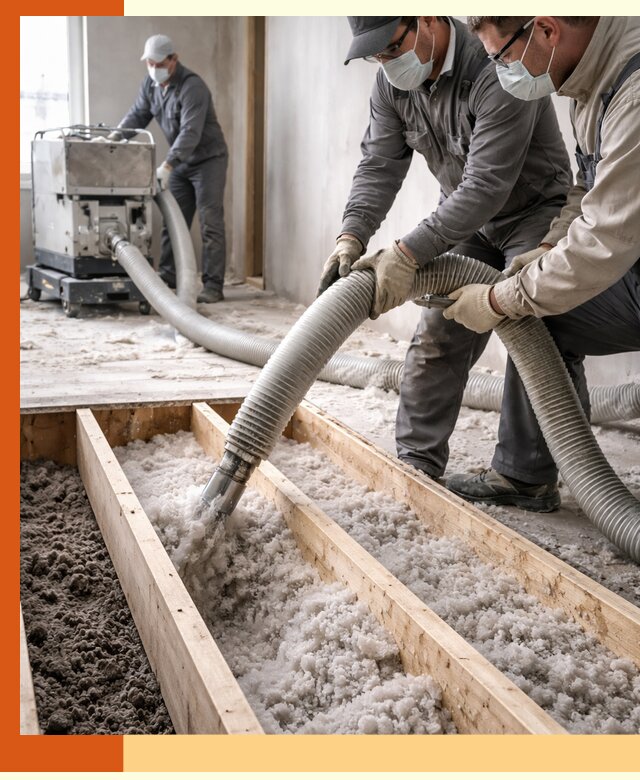 Заполнение полостей межэтажного перекрытия в Зеленодольске эффективно и герметично