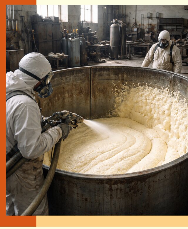 Заливка ппу в емкости с полной изоляцией и герметизацией в Зеленодольске