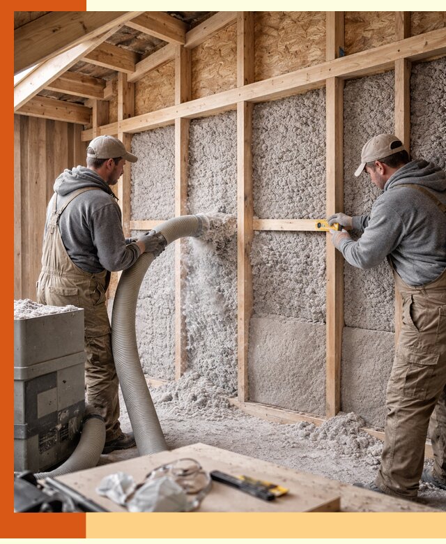 Утепление эковатой стен, потолков и перекрытий в Зеленодольске