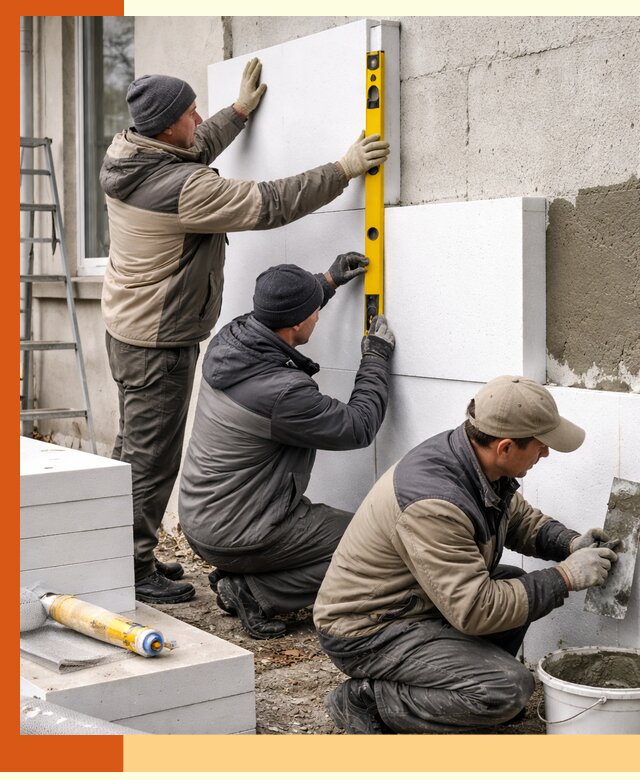 Утепление пенопластом наружных стен и фасадов в Зеленодольске