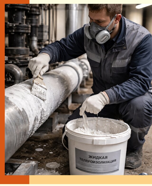 Утепление оборудования жидкой теплоизоляцией в Зеленодольске