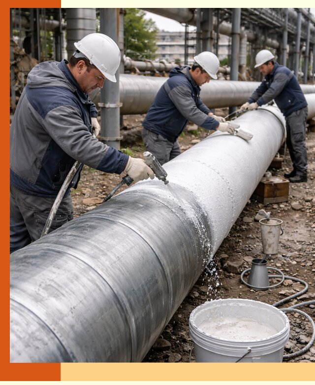 Утепление теплотрассы жидкой теплоизоляцией в Зеленодольске