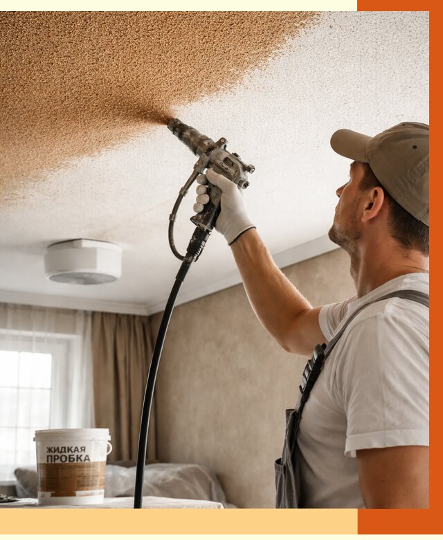 Утепление потолка жидкой пробкой в Зеленодольске от 3623 руб. | ТепломастерЗлн