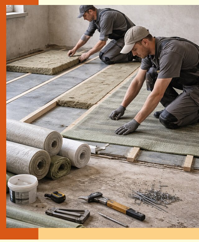 Шумоизоляция пола в Зеленодольске — профессиональная звукоизоляция помещений