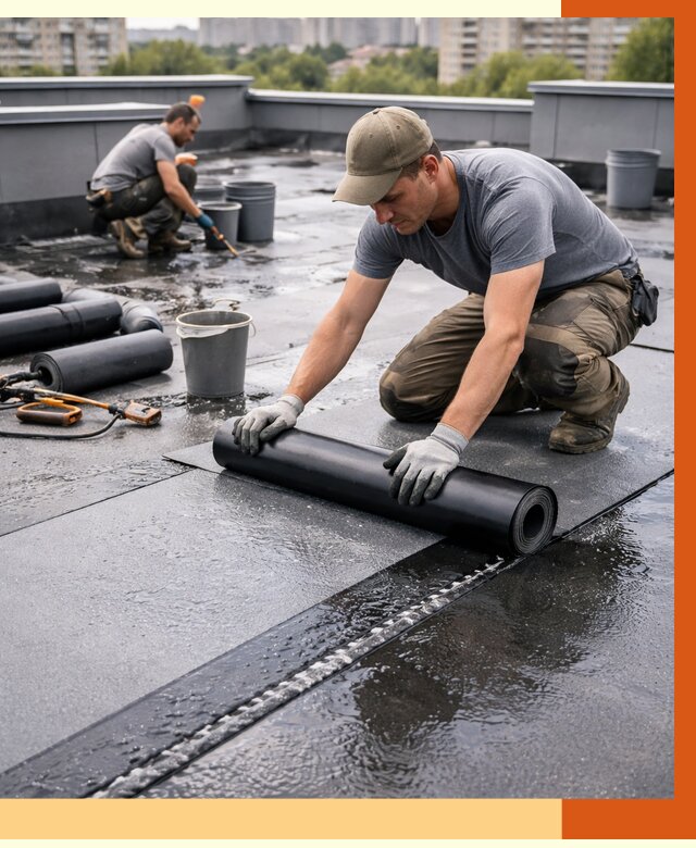 Гидроизоляция плоской кровли в Зеленодольске от 4658 руб./м2 — профессионально | ТепломастерЗлн