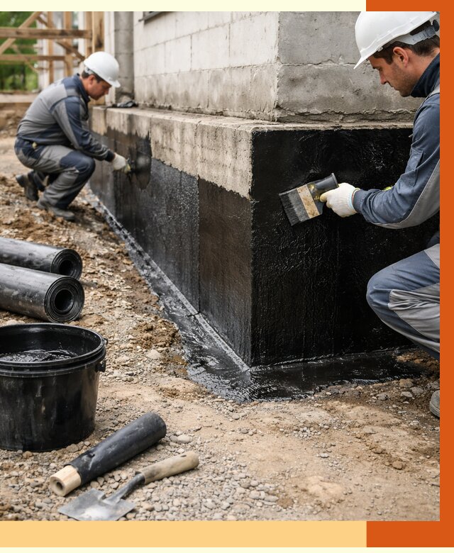 Гидроизоляция фундамента в Зеленодольске от 1294 руб. — профессионально, под ключ | ТепломастерЗлн