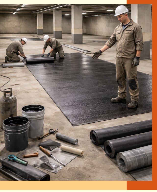 Гидроизоляция паркинга в Зеленодольске от 1242 руб/м² — профессиональная защита | ТепломастерЗлн