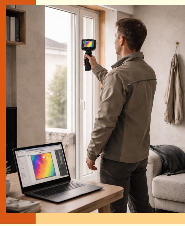 Тепловизионное обследование квартиры в Зеленодольске для поиска утечек тепла