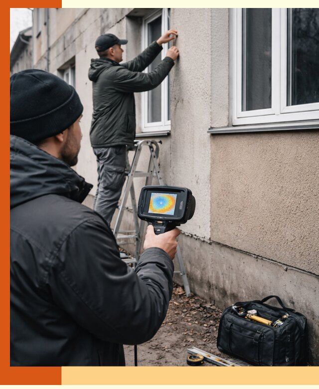 Тепловизионное обследование фасада в Зеленодольске для выявления дефектов