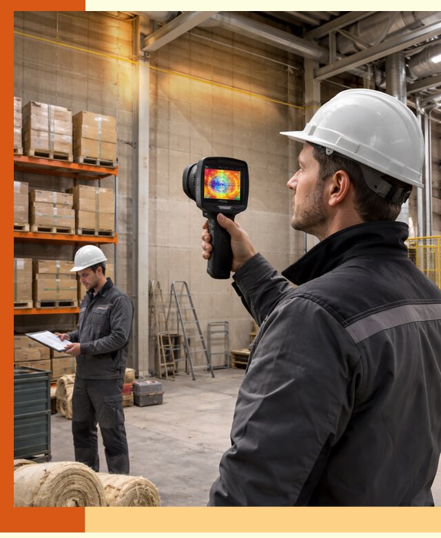 Тепловизионное обследование склада и выявление утечек в Зеленодольске