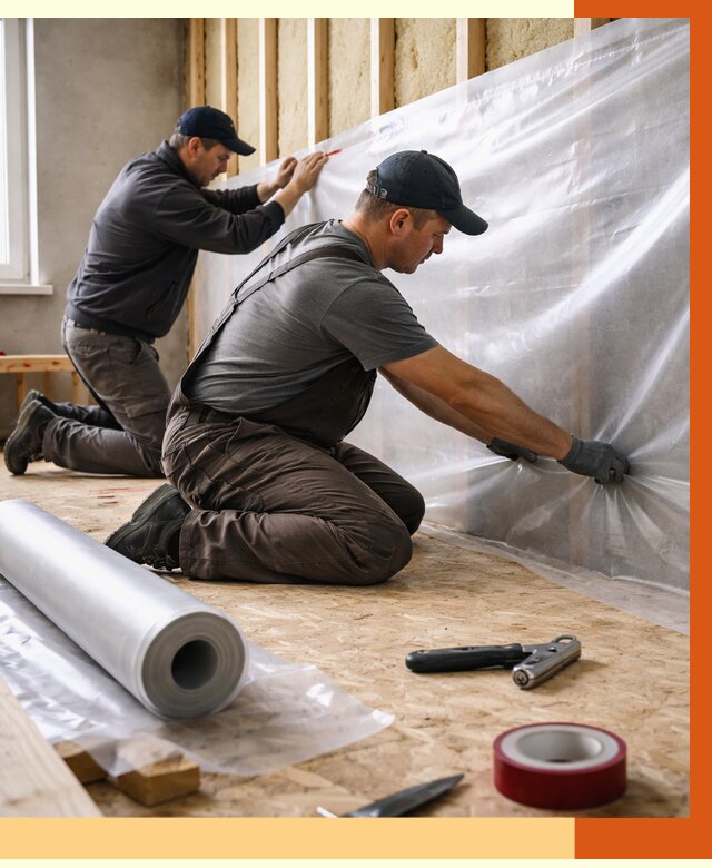 Монтаж пароизоляции в Зеленодольске от 2588 руб. — установка и укладка под ключ | ТепломастерЗлн